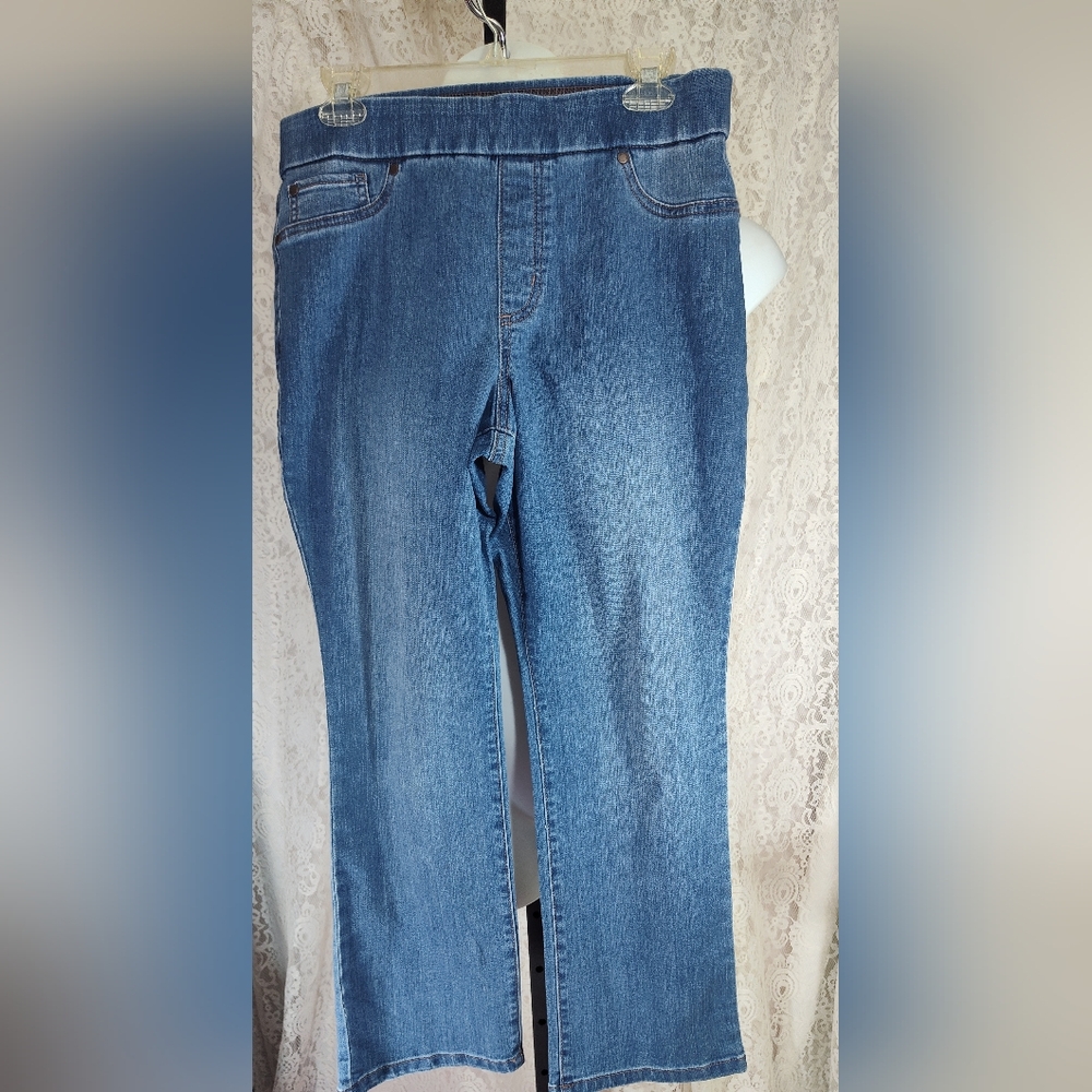 Kim Rogers Pull On blue denim jeans Petite NWOT